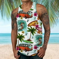 Majice s naramenicama za muškarce i velike muškarce, Muška ležerna modna ljetna majica Na plaži bez rukava s okruglim