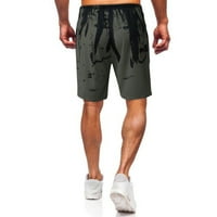 Muške ljetne kratke hlače s printom, Ležerne sportske kratke hlače s elastičnim vezicama srednjeg struka s džepovima,