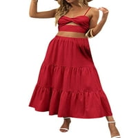 Ženska ljetna suknja na plaži A kroja s elastičnim pojasom i boho printom Iz e-maila