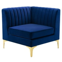 8-dijelni čupavi baršunasti kauč od 8 komada u tamnoplavoj boji