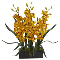 Gotovo prirodni aranžman Orhidium Orhideja u crnoj vazi