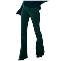 ; Ženske jednobojne pripijene lepršave hlače s elastičnim strukom, Ležerne hlače, valovite sportske hlače za žene