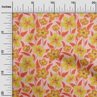 Jednobojna rajonska šifonska Tkanina srednje žute boje, pribor za prošivanje s cvjetnim printom, tkanina za šivanje