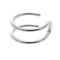 IJewelry Silver-tone nehrđajući čelik isječak na dizajnu manžete bez piercinga