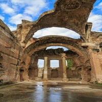 Središnja Italija, Lazio, Tivoli. Hadrianova vila, UNESCO -ova svjetska baština, ruševine Grand Thermae. Tisak