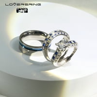 Vjenčani prsten podesive veličine postavlja svoje i njezine parove žene Dijamant Sterling Silver Man Volfram Carbide