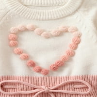 $ 2 / džemper za djevojčice za jesen / zimu, klizači dugih rukava u kontrastnoj boji, pleteni kombinezon u obliku