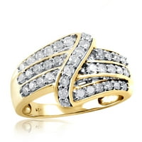Nakit klub 14k pozlaćeni srebrni prsten od 1k bijelog dijamanta za žene