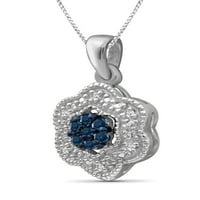 Jewelersclub Carat T.W. Plavo -bijeli dijamant set nakita od srebrnog cvijeća