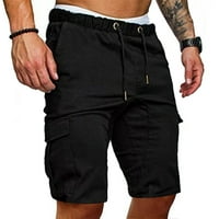 Muške kratke hlače casual fitness hlače s pet točaka, sportske kratke hlače za trčanje na vezanje, jednobojne
