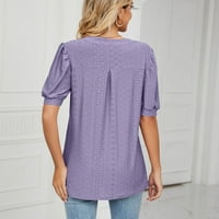 Ljetni vrhovi za žene, majice, bluze, majice kratkih rukava, puloveri pravilnog kroja, majice s majicama, jednobojni