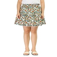 Jedinstvene ponude ženskog cvjetnog tiska Elastična klizačka suknja visokog struka A-Line