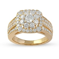 2CT TDW Diamond 14K zaručnički prsten od žutog zlata