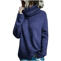 Ženski džemperi na rasprodaji zimski pleteni opušteni casual džemperi s okruglim vratom u boji