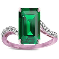 Zvijezda K Big Stone Octagon Smaragd Cut Simulirani smaragdni zaobilazni prsten pasijans u KT Bijelo zlato Veličina