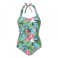 Kontrola trbuha žena jedan kupaći kostimi gurnute up up tanking kupaći kostim cvjetni vintage kupaći kostim