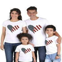Majica s okruglim vratom za cijelu obitelj udobna majica kratkih rukava za Dan neovisnosti svečana tunika bluza