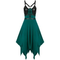 Ljetna haljina rasprodaja ženska gotička punk haljina s naramenicama bez rukava Bez ramena haljina srednje duljine