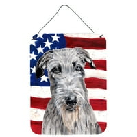 99634. škotski deerhound s printom američke zastave SAD-a obješen na zid ili vrata, 12.16