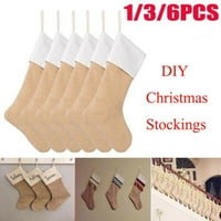 Uradi Sam božićne čarape od burlapa božićne čarape jednostavan dekor kamina
