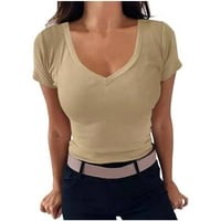 Ženski osnovni ljetni slatki vrhovi izlazeći majice casual labave majice za majice