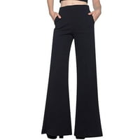 ženske hlače u donjem dijelu leđa, jednobojne hlače visokog struka, široke ravne hlače, modne lagane ljetne hlače,