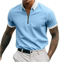 Na zazor muške košulje s kratkim rukavima casual tanki fit golf polo majica sputani otvor zatvarača brze suhe