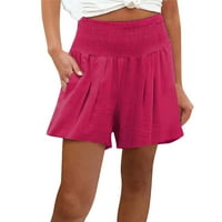 Ženske Ležerne ljetne kratke hlače s elastičnim strukom, udobne kratke hlače za plažu s detaljima, Ženske kratke