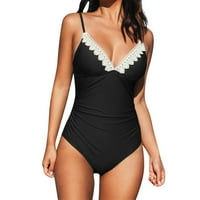 Ženska čipkasta obloga Čvrsti crni kupaći kostim za žensku bikini