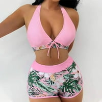 Rasprodaja Ženski kupaći kostimi Plus Size Ženska Moda Cvjetni print dvodijelni kupaći kostim s naramenicama bikini