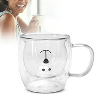 250ml 8,5oz Slatka staklena šalica u obliku medvjeda dvostruka zidna voda čaj kava šalica mlijeka s ručicom, smiješni