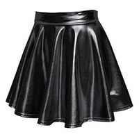 Yinguo ženske povremene modne sjajne metalne minijske suknje s naplatama A-Line