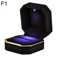 B kutija s prstenom, LED lagana svadbena kutija za nakit, kutija za skladištenje nakita za vjenčanje Ceremoniju