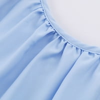 Ženski ljetni tenkovski vrhovi U-Neck Bluus Solid Color Print Tops Pleat Usputna tunika Camisole Košulje bez rukava