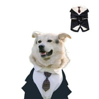 Medvjed velika pseća vjenčanica, pseći tuxedo s pramčanom kravatom, pseće vjenčanje svečano odijelo, kostim za