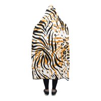 Šareni pokrivač s kapuljačom od tigrove kože, nosiv, udoban pokrivač s kapuljačom