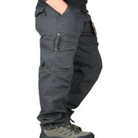 Muške hlače u boji, jednobojne teretne hlače s džepovima, donji dio, muške duge hlače za slobodno vrijeme, Ležerne