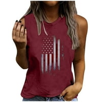 ; Ženske košulje američke zastave 4. srpnja, majice bez rukava s okruglim vratom, ženski labavi vrhovi