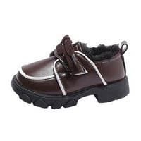 Dječje zimske čizme za djevojčice, vodootporne čizme Na vezanje, vojne cipele s patentnim zatvaračem, smeđe, 9