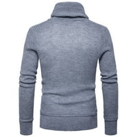 Muški džemperski Kaputi-jednobojna dolčevita topli tanki pulover dugih rukava dukserica s kapuljačom za jesen-zimu