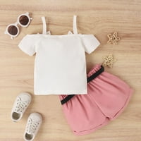 Setovi za djevojčice setovi odjeće za djevojčice ljetne majice kratkih rukava s printom i ležerne kratke hlače