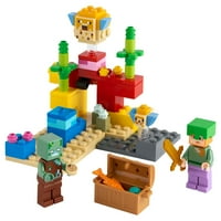 Igračka za izgradnju koraljnog grebena u Minecraftu s Aleksom, figurice životinja u obliku ribe Puffer od opeke