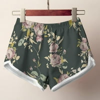 Ženske kratke hlače u prodaji ispod 5,00 USD lagane kratke hlače s elastičnim pojasom s printom na vezice zelene