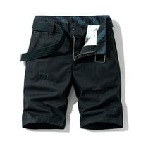 Modne muške teretne kratke hlače s džepovima s patentnim zatvaračem i gumbima, jednobojne kratke hlače za slobodno
