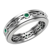 Zaručnički prstenovi za muškarce Smaragd od bijelog zlata 14k 0. CTW