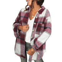 Ženski kaput od jesenske / zimske košulje s jednorednim dizajnom, pogodan za druženje s prijateljima